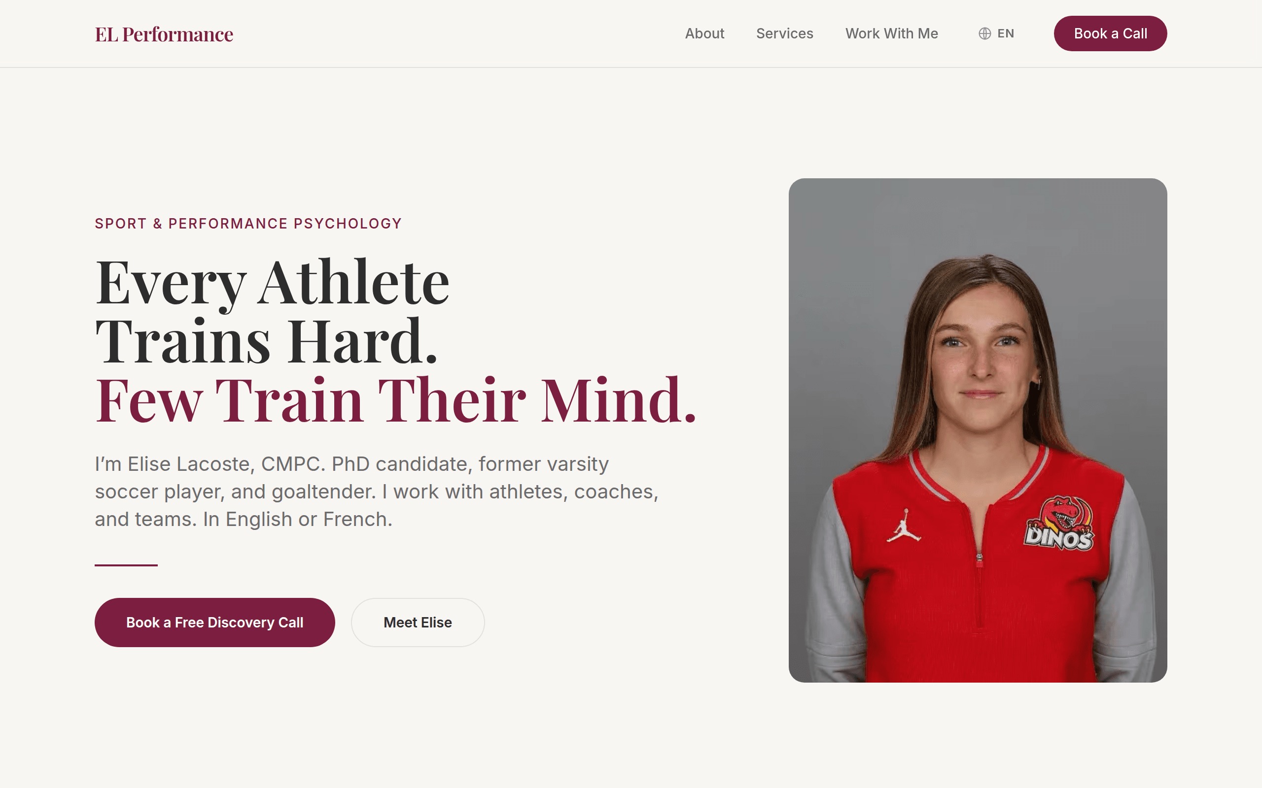 Sport psychology practice hero on desktop